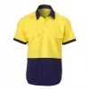 100% cottom hi-vis yellow short sleeve shirt no tape