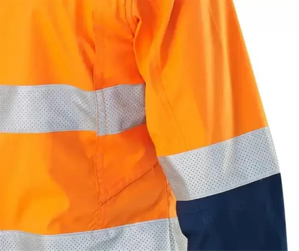Two Tone Safety Mining Hi Vis Reflective Work Cotton Shirt