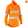 high visibility orange shirts with tape