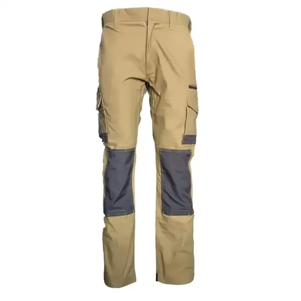 cotton spandex trouser with oxford reinforce knee panel