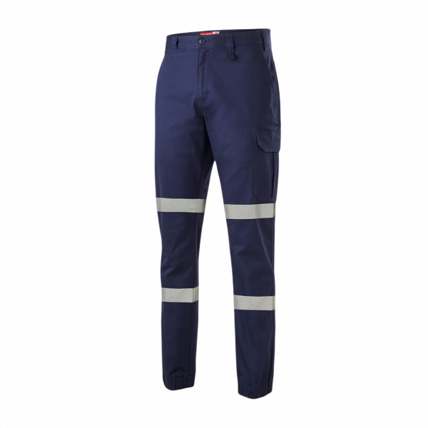 cotton elastane trouser has 2 lines of tape and patch pocket