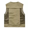 Fishing vest has vest underarm and back zip pocket