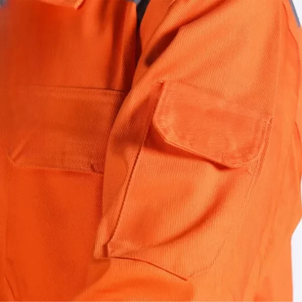 100%combed cotton twill coverall has pocket on sleeve
